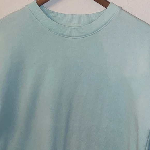 Women's Aqua Blue Light Weight Beach Jumper Sweatshirt - Picture 3 of 9